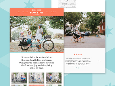 Four Star Family Cyclery | Website bike shop chicago information small business ui user interface web design website