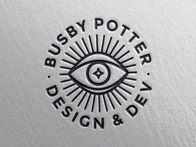 Busby Potter Logo all seeing eye brand branding eye eyeball letterpress logo