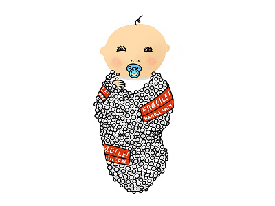 Johns Hopkins Health Review | Postpartum Depression Illustration baby fragile hand drawn illustration infant postpartum postpartum depression procreate spot illustration texture