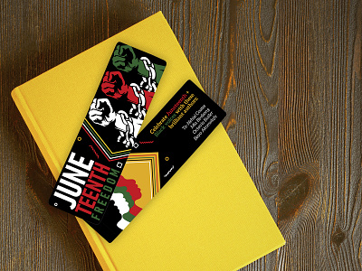 Bookmark Design author black book bookmark card celebrate freedom graphic design green icon identity june juneteenth print print design red typography vector yellow