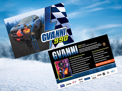 Hero Card (aka Racing Card) Design card design handout hero networking print print design race signatures snow truck