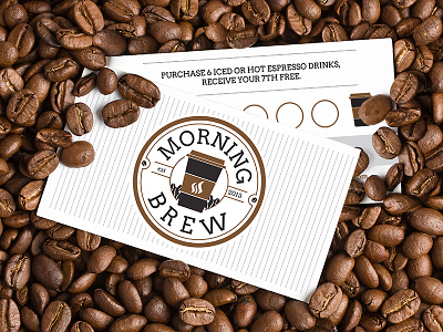 Morning Brew Coffee brew business card coffee design illustration logo logo design logotype loyalty card mark punch card symbol