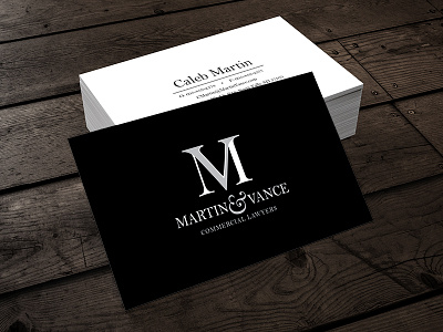 Martin & Vance black branding business card design icon lawyer letterhead logo mark typography vector