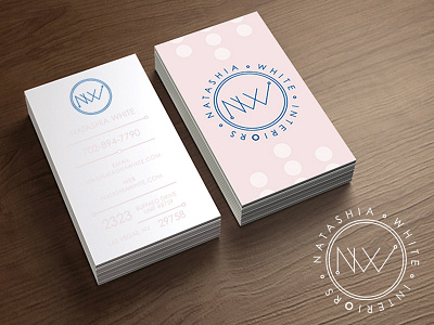 NW Interiors blue branding business business card design cards circles interior design logo design mark pink print typography