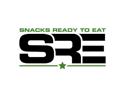 SRE Logo Design army black brand design food green logo military modern packaging snacks typography
