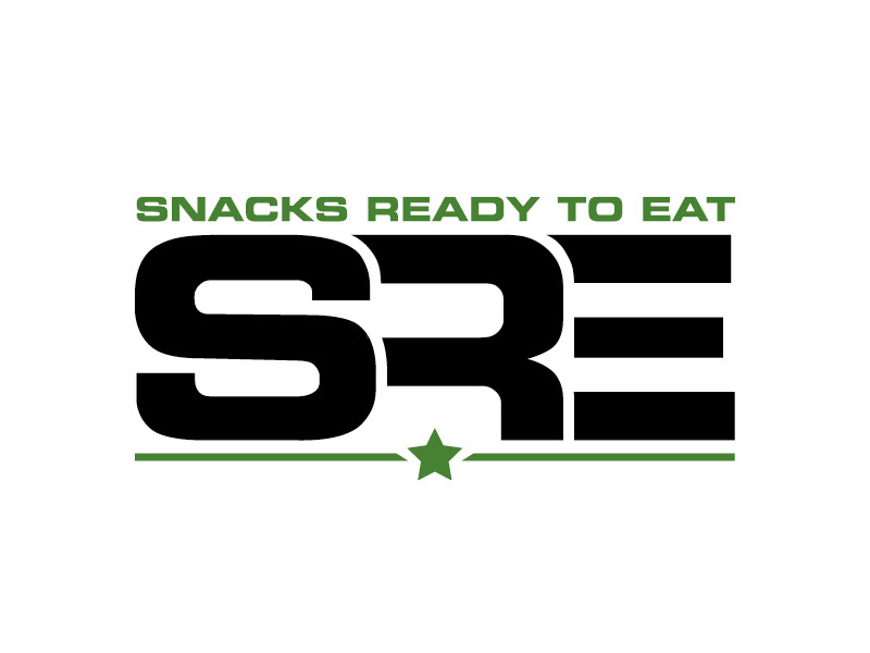 SRE Logo Design design modern packaging brand green black typography food snacks army military logo