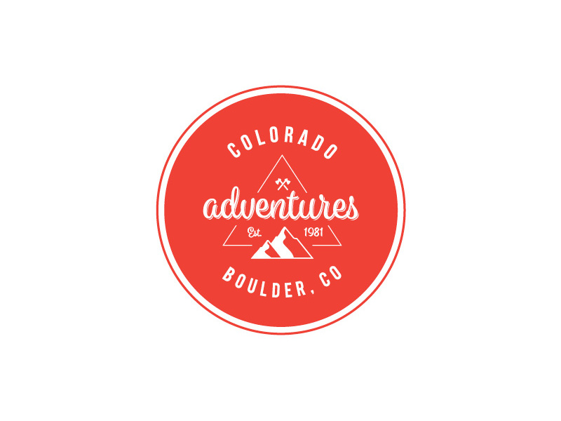 Colorado Adventures Logo shape line circle adventure mountain red typography modern mark icon brand logo