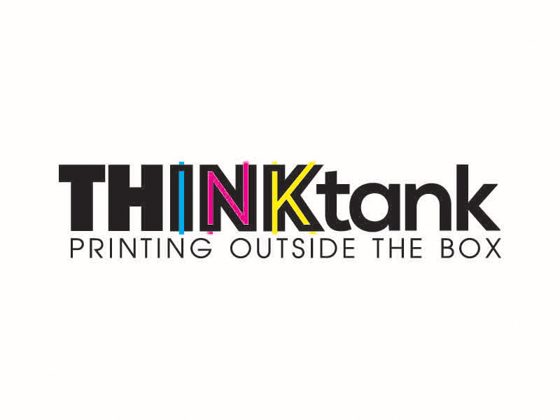Thinktank Logo typography creative logo design print design cmyk mark logo