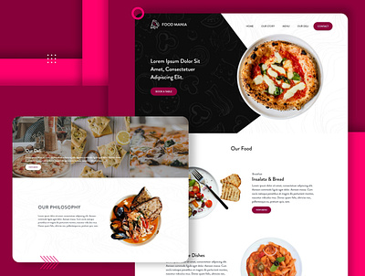 Food Mania design flat minimal minimalism restaurant restaurant branding restaurantwebsite uiux uxdesign webdesign