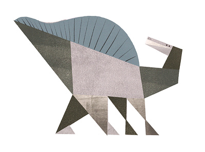 ouranosaurus childrens illustration digitalart dinosaur illustration papercut