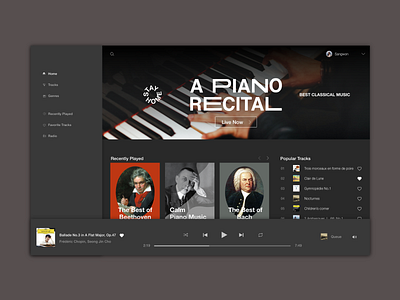 Daily UI 009_Music Player classic classical music daily ui daily ui 009 daily ui challenge dailyui design music player music player app music player ui web