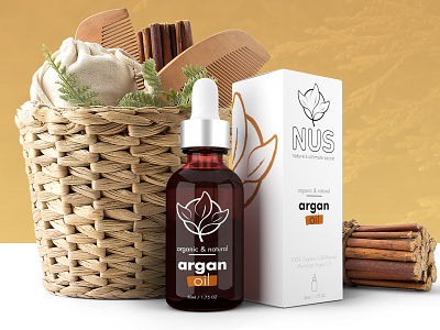 NUS Argan Oil - Product MockUp 3d art 3dsmax logo package photoshop render