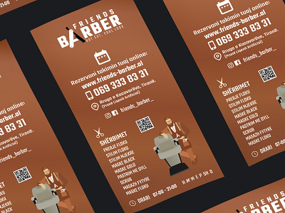 Friends Barber flyer branding flyer illustration print vector