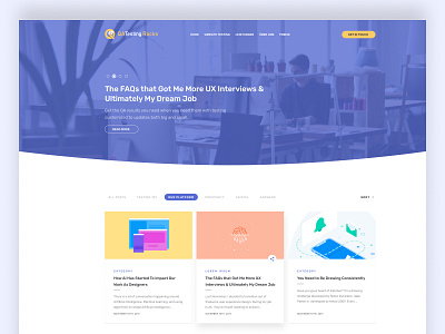 Blog overview for qatesting.rocks blog design custom design design figma ui website design