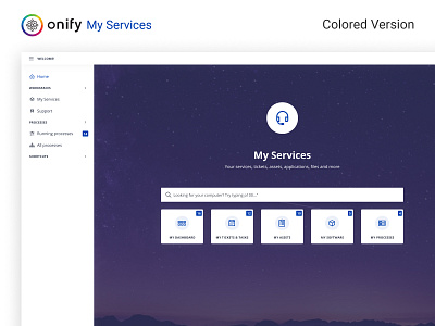 Onify My Services Colored Version dashboard design dashboard redesign dashboard ui redesign ui website design