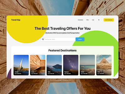 Travel Hop beach egypt relax search travel ui ux