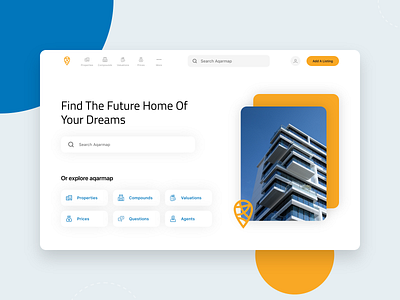 real estate home page landing real estate search searching ui ux