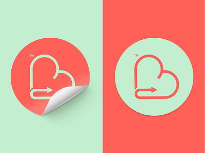 Flat heart icon colors creative design love flat design graphic design icons logo design