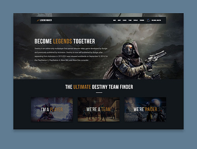 Destiny Concept || LFT Website design flat minimal ui web website