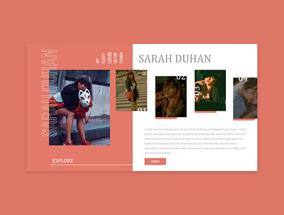 Model Portfolio Concept || Broken Grid broken grid brokengrid design flat minimal modern web website