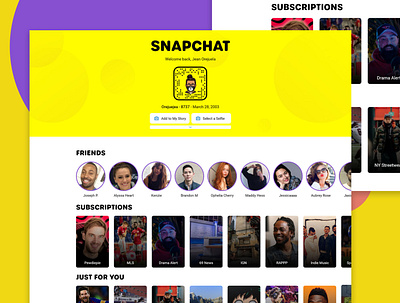 Snapchat Concept || Snap on Desktop design flat minimal modern snapchat snapshot ui vector web website
