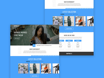 Infineight Home Concept // Blue Streetwear Website