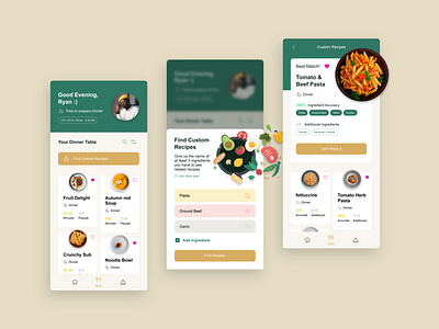 Custom Recipe Generator design food app recipe ui