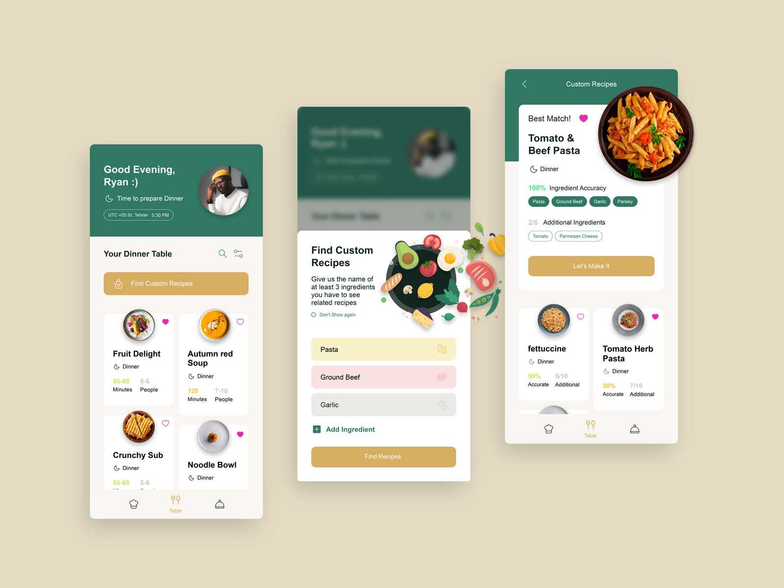 Custom Recipe Generator by Reyhan Khodaie for DeXign Studio on Dribbble