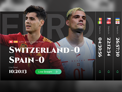 ULive! Streaming EURO 2020 art ball design euro euro2020 football game match play player soccer sport stream ui vod web