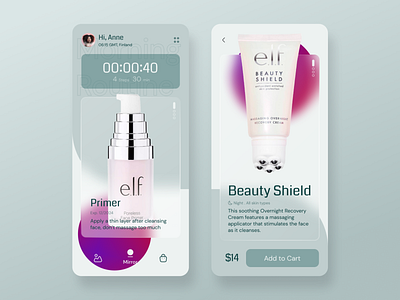e.l.f Skincare center app beauty branding design e.l.f fashion health mobile online product routine selfcare shop skincare ui