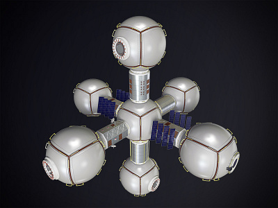 Space station 3D model 3d model advanced render cinema 4d jan safarik mograph space station sphere