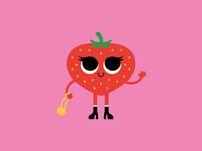 Strawberry Cutie characterdesign color cute digital art illustration illustrator minimal vector