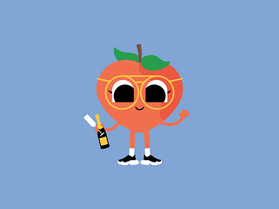 Bellini Peach character characterdesign color cute illustration illustrator minimal vector