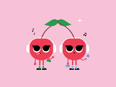 Cherry Twins character characterdesign color cute digital art illustration illustrator minimal vector