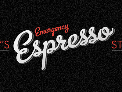 Espresso Station black coffee espresso red type typography
