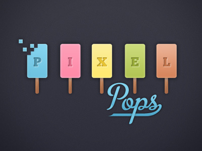 Pixel Pops Logo Idea color logo type typography