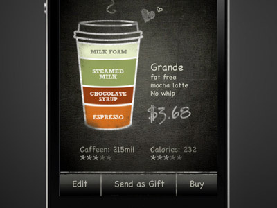 Rough Ordering Concept app awesome coffee design graphic iphone
