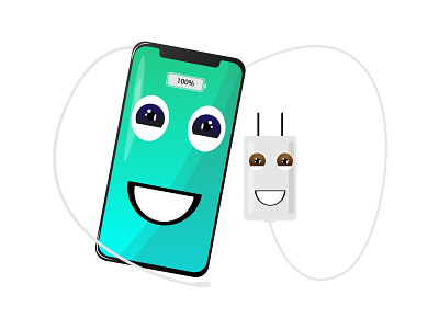 with you i'm fully charged 😍❤ charge charger design full illustration illustrator phone