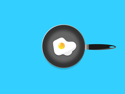 good morning guys.anyone wanna some egg? blue breakfast egg eggs illustration illustrator pan