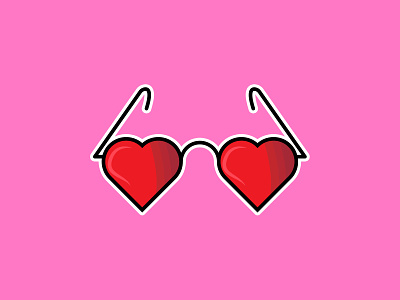 love glasses glasses illustraion illustrator love pink red