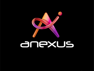 anexus 3d logo art branding design illustration logo type typography ui ux vector