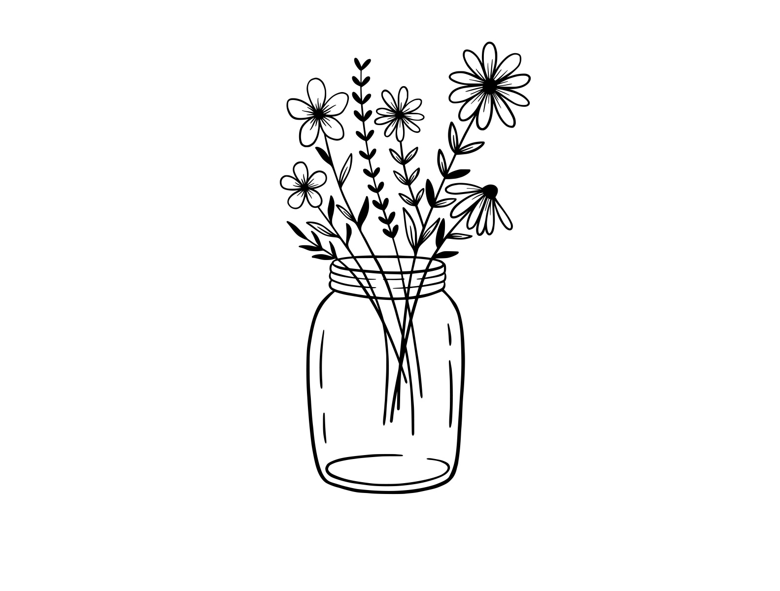 Wildflowers in mason jar by IrinaOstapenko on Dribbble