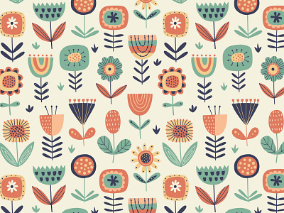 Floral pattern in folk style