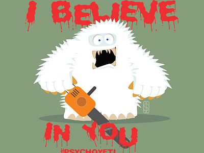 Chainsaw Yeti believe chainsaw vector yeti