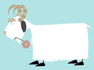 Shaggy Goat! Illustration for a new book coming soon goat shaggy flower illustration