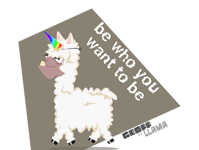 Be who you want to be cartoon rainbow unicorn