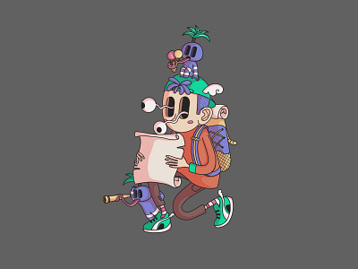 We are lost backpack characterdesign concept art digital illustration digitalart illustration illustrator lost procreate traveling