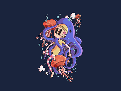 Kraken bubbles characterdesign conceptart digital illustration digitalart illustration illustrator kraken poulpy procreate water