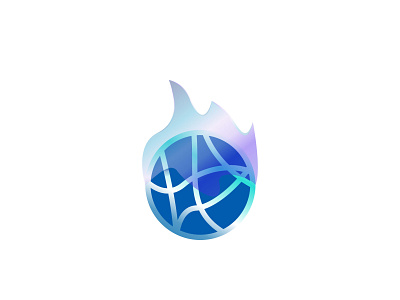 Blue Fire Ball abstract ball basketball blue design exploration fire flame gradient gradients logo soccer sport