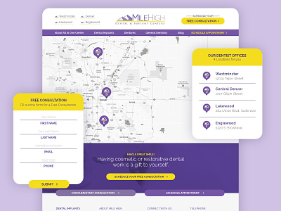 MileHighDebtal | Website Design dental clinic dental website design design ux design web website design wordpress design